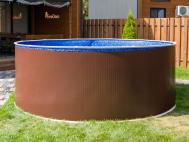 Круглый бассейн 300x125см, чаша голубая 0.4\0.4мм  ТМ817/30011 темный шоколад Laguna