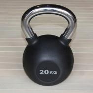 Гиря обрезиненная 20 кг  HK109-20 с хромированной ручкой Hercules