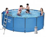 Бассейн каркасный круглый 366х120 см  Steel Pro Max , фильтр-насос, лестница 5614S Bestway