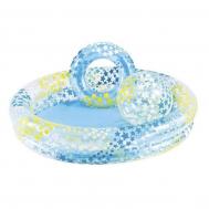 Детский надувной бассейн 122х25см  Звезды, с мячом и кругом 59460 Intex