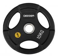 Диск олимпийский обрезиненный 3-х хватовый 10кг  Digger HD51C1C-10 Hasttings