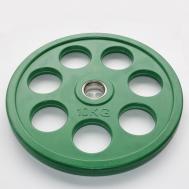Диск обрезиненный 10кг  DR71023 -10С зеленый Johns