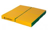 Мат № 11  100х100х10см складной 4 сложения зеленый-желтый Perfetto Sport