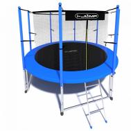 Батут  Classic 10FT 306 см с нижней сетью и лестницей синий i-JUMP
