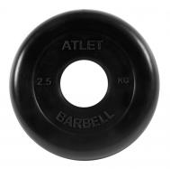 Диск обрезиненный d51мм  Atlet 2,5кг черный MB-AtletB51-2,5 MB Barbell