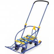 Санки детские (выдвижные колеса, складные ручка и спинка)  NIKKI N3/С2 синий Ника