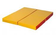 Мат № 11  100х100х10см складной 4 сложения красный-желтый КМС