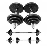 Гантели разборные из чугуна с грифом 2шт по 10кг  Г2100Ч PROIRON