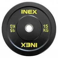 Бампированный диск 15кг  Hi-Temp TF-P4001-15 черный-желтый Inex