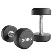 Гантель фиксированная обрезиненная 30 кг  74012-30 черный Johns