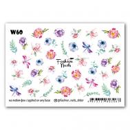 Слайдер дизайн для ногтей "Цветочный принт" FASHION NAILS