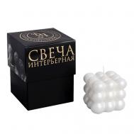 Свеча фигурная лакированная в подарочной коробке "Бабл куб" БОГАТСТВО АРОМАТА