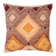 Чехол на подушку 45х45 см из хлопкового бархата с орнаментом Tkano