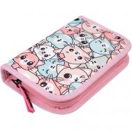 Пенал текстильный с наполнением для девочек PlayToday