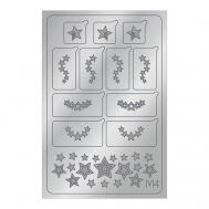 Металлизированные наклейки Metallic Stickers №M04 Silver AEROPUFFING