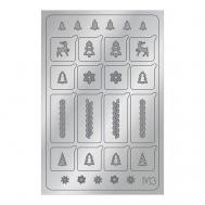 Металлизированные наклейки Metallic Stickers №M03 Silver AEROPUFFING
