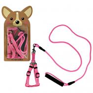 Шлейка с поводком Размер XS LADY PINK