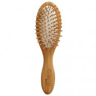 Расческа деревянная бамбуковая с бамбуковыми зубьями компактная Clarette