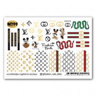 Слайдер дизайн для ногтей "Бренды" FASHION NAILS