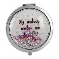 Зеркало для макияжа карманное (make up makes me happy) deco