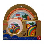 Набор посуды из бамбука Веселые зверята 0+ Fisher Price