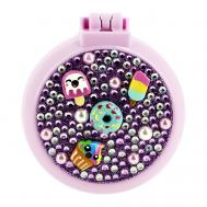 Расческа для волос с зеркалом и стразами (сиреневая) MISS PINKY