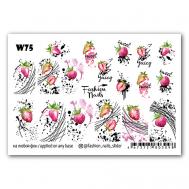 Слайдер дизайн для ногтей "Клубника" FASHION NAILS