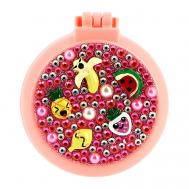 Расческа для волос с зеркалом и стразами (оранжевая) MISS PINKY