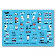 Слайдер дизайн для ногтей "Фразы" FASHION NAILS