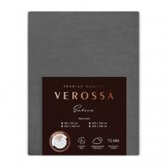Простыня Сатин на резинке 160/200/30 борт 30 Graphite Verossa