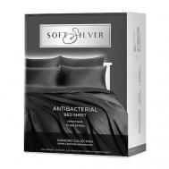 Антибактериальная простыня Antibacterial Bedsheet King Size, 260х270 см. Цвет: «Серый космос» (графитовый), коллекция Diamond SOFT SILVER