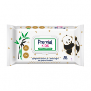 Салфетки влажные для детской гигиены с алое-вера, пластиковая крышка Premial