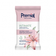 Салфетки влажные для интимной гигиены с экстрактом лилии 20 Premial