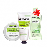 Набор с конопляным маслом Крем для лица +Крем для рук +Успокаивающий тоник для лица BABARIA