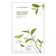 Маска для лица тканевая с экстрактом зеленого чая Mask Sheet Green Tea 23 Nature Republic