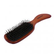 Расческа деревянная, массажная, с пластиковыми зубчиками и натуральной щетиной Банные Штучки