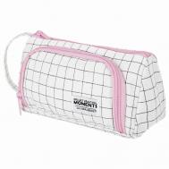 Пенал-косметичка Checkered white Brauberg