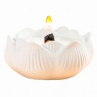Арома свеча Сочный персик в подсвечнике из гипса для декора дома SHE STYLE