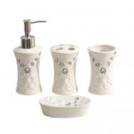 Набор аксессуаров для ванной комнаты Доляна «Стразы. Капельки» Доляна