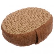 Мочалка из рами, объемная, овальная с хлопком, 10х15х5 см, medium Банные Штучки