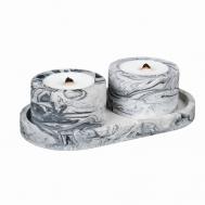 Подарочный набор из гипса ароматические свечи Колодцы на подставке SHE STYLE