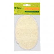 Мочалка из люфы, спонж овальный с хлопком Банные Штучки