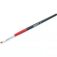 Кисть для наращивания ногтей скошенная 4мм Red and Black Master