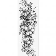 Переводная Временная Татуировка Цветы и Птица PRINT FACTORY