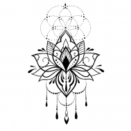 Переводная Временная Татуировка Лотос - Бохо PRINT FACTORY