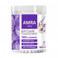 Палочки ватные в цилиндре Amra