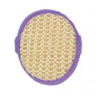 Мочалка из сизаля, объемная, овальная с хлопком Банные Штучки