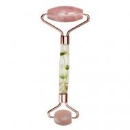 Массажер-роллер для лица кварц розовый с сухоцветами Snip snap