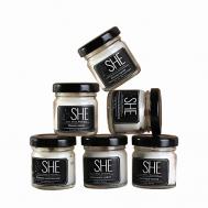 Подарочный набор в баночках ароматические свечи для дома SHE STYLE