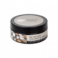 Соляной скраб для тела кокосовый, антицеллюлитный, увлажняющий 200 КРЫМСКАЯ НАТУРАЛЬНАЯ КОЛЛЕКЦИЯ